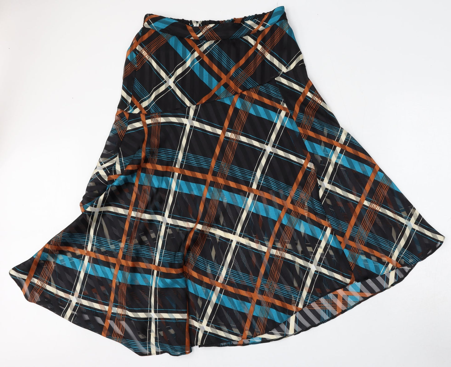 George Womens Multicoloured Check Polyester Skater Skirt Size 12