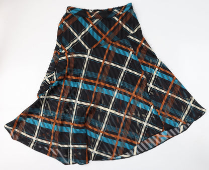 George Womens Multicoloured Check Polyester Skater Skirt Size 12