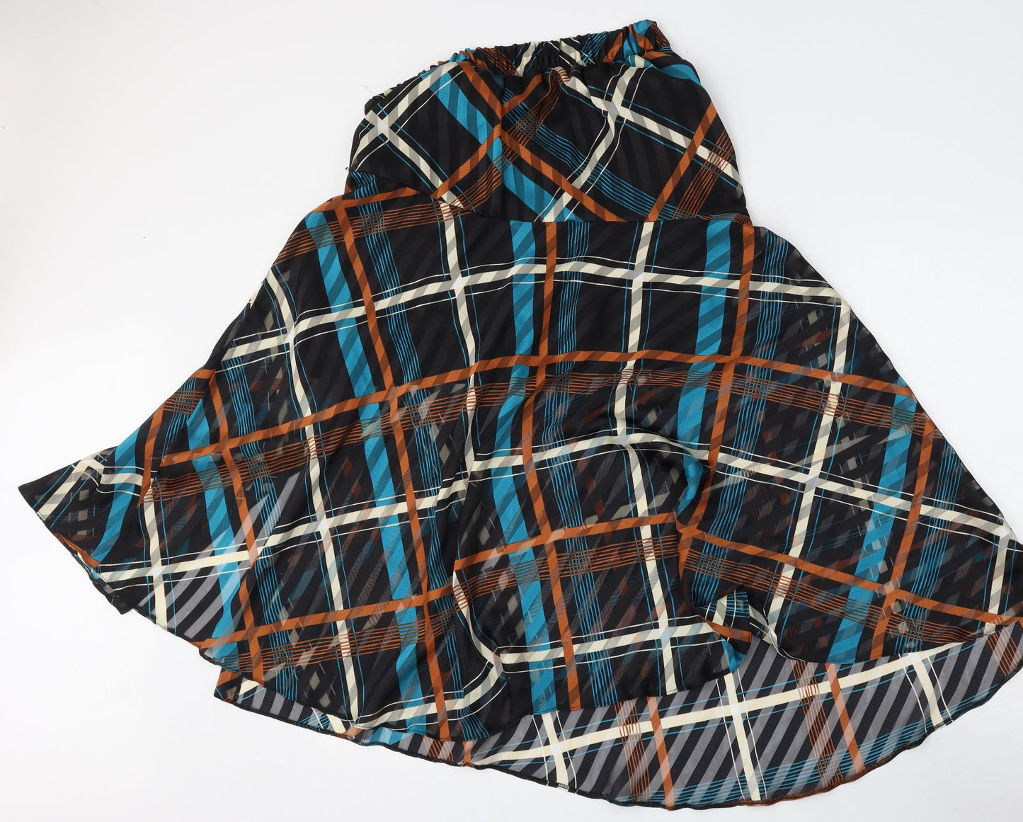 George Womens Multicoloured Check Polyester Skater Skirt Size 12