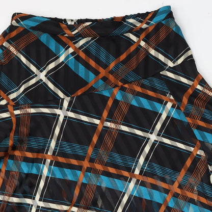 George Womens Multicoloured Check Polyester Skater Skirt Size 12