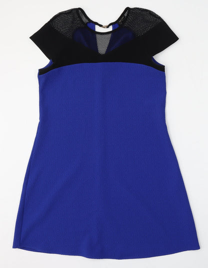River Island Womens Blue  Polyester Shift  Size 8  Round Neck