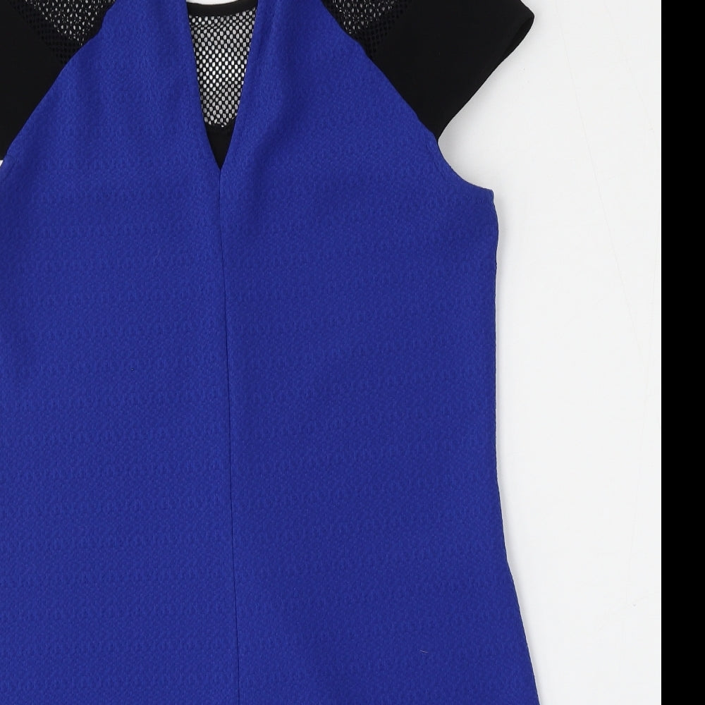River Island Womens Blue  Polyester Shift  Size 8  Round Neck
