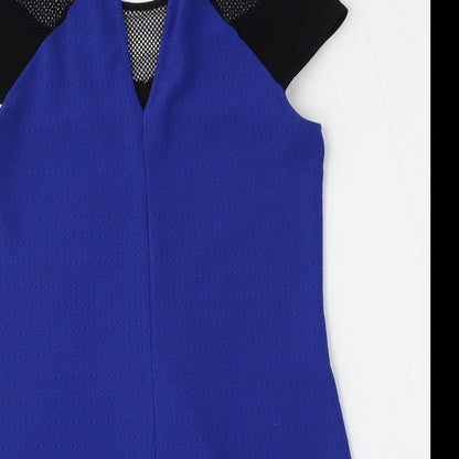 River Island Womens Blue  Polyester Shift  Size 8  Round Neck