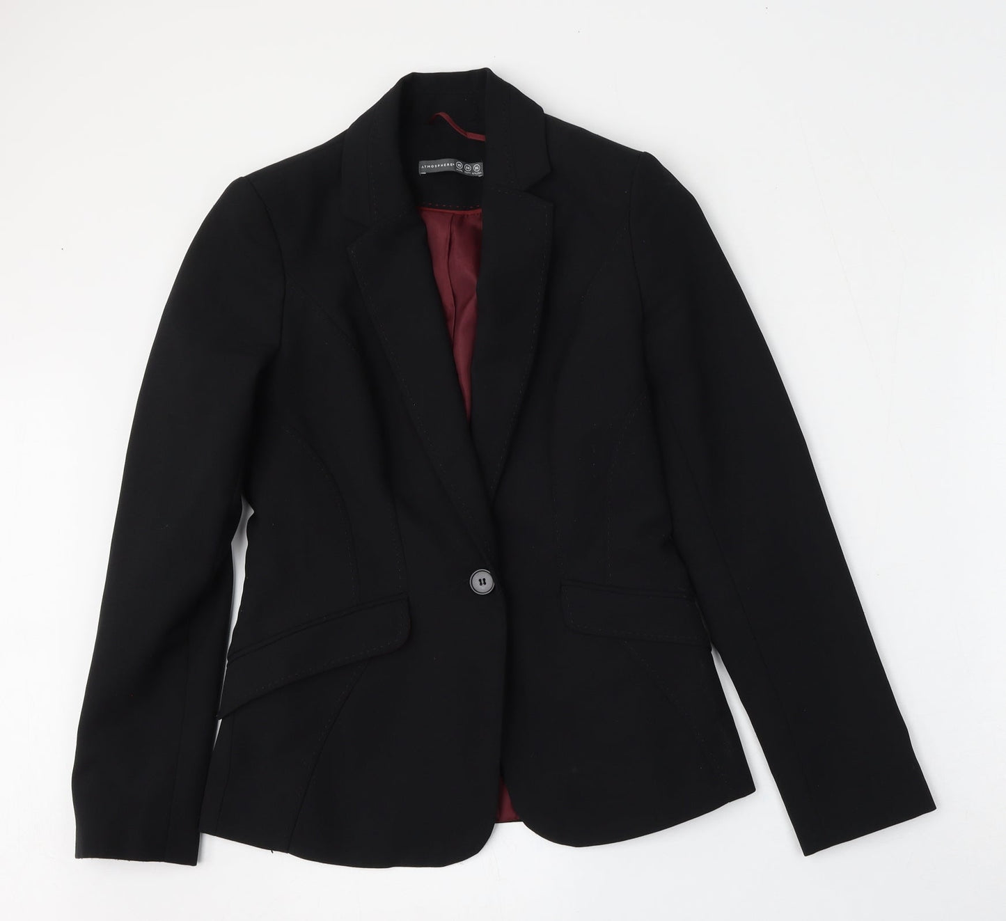 Atmosphere Womens Black  Polyester Jacket Blazer Size 10