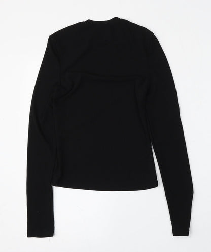SheIn Womens Black Round Neck  Polyester Pullover Jumper Size L