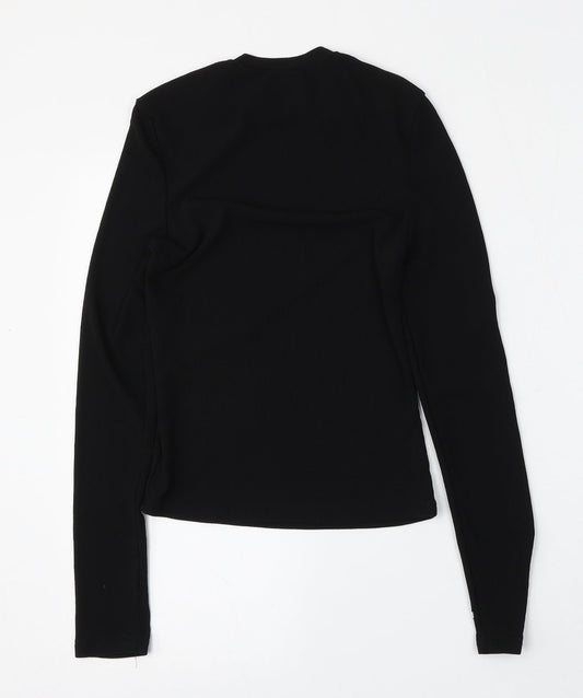 SheIn Womens Black Round Neck  Polyester Pullover Jumper Size L