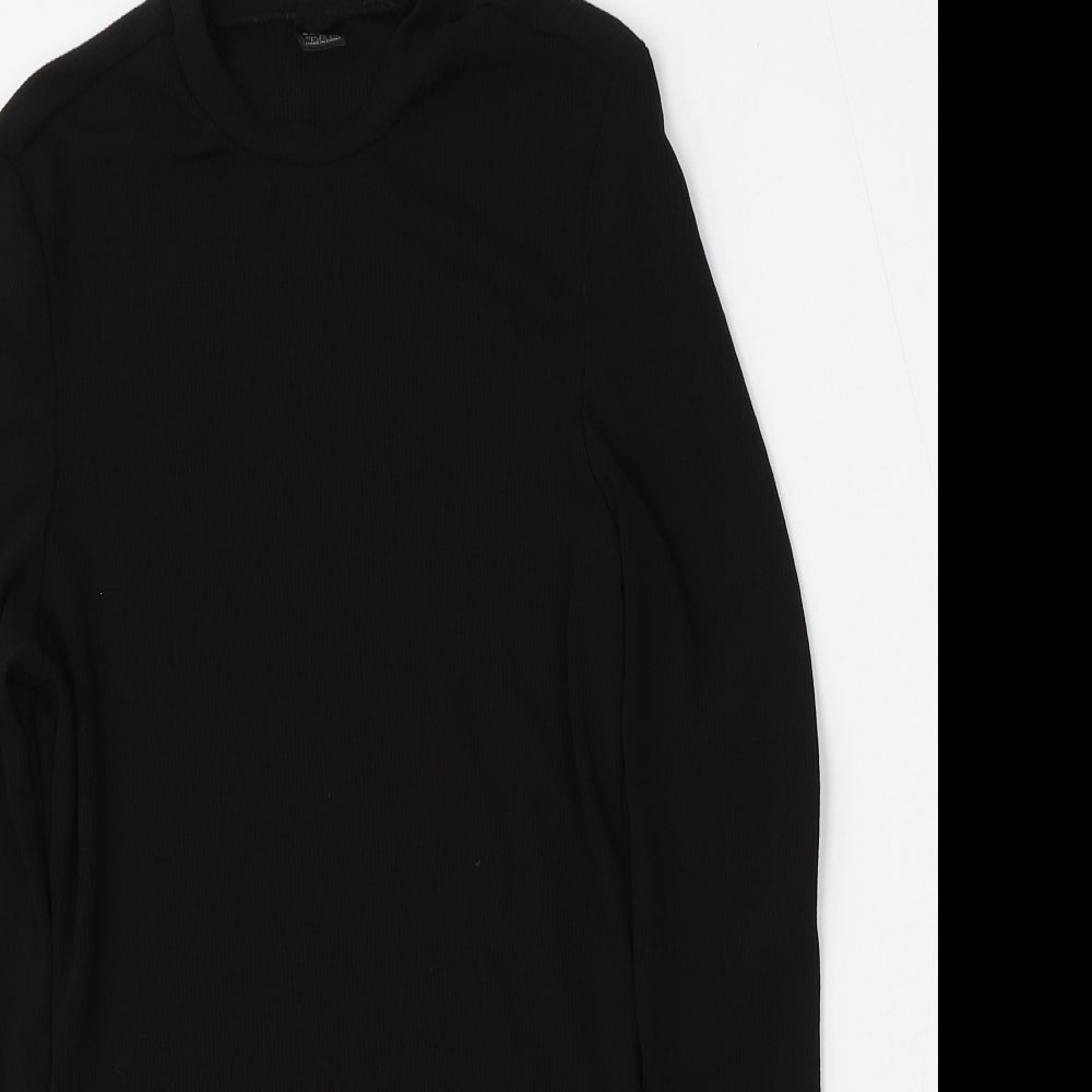 SheIn Womens Black Round Neck  Polyester Pullover Jumper Size L