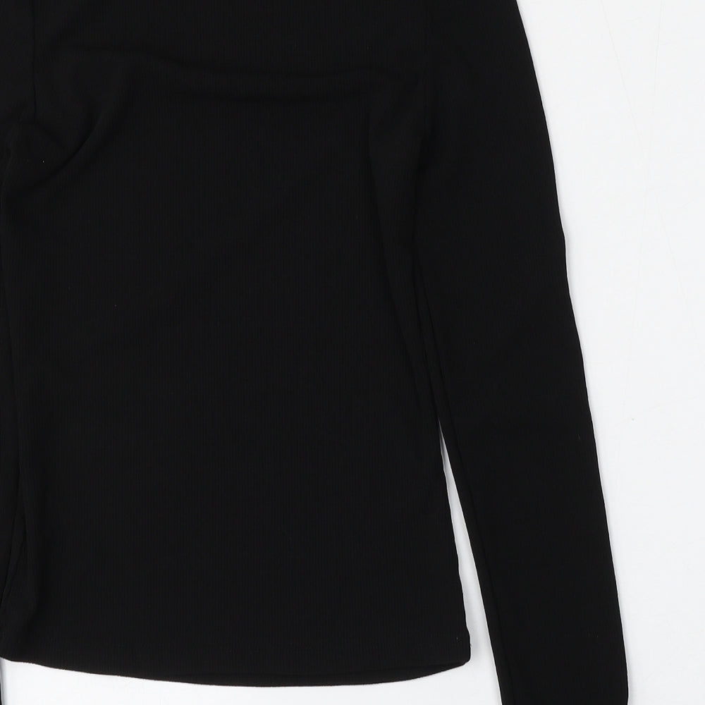 SheIn Womens Black Round Neck  Polyester Pullover Jumper Size L