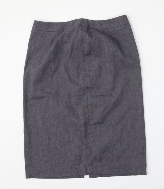 Marks and Spencer Womens Blue  Polyester Straight & Pencil Skirt Size 12