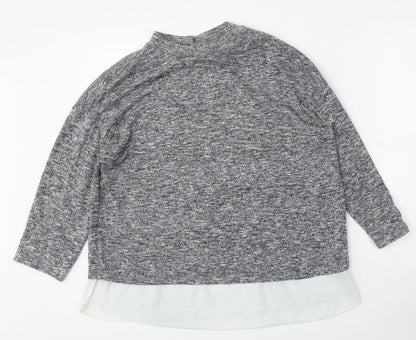 F&F Womens Grey Round Neck  Polyester Pullover Jumper Size 16