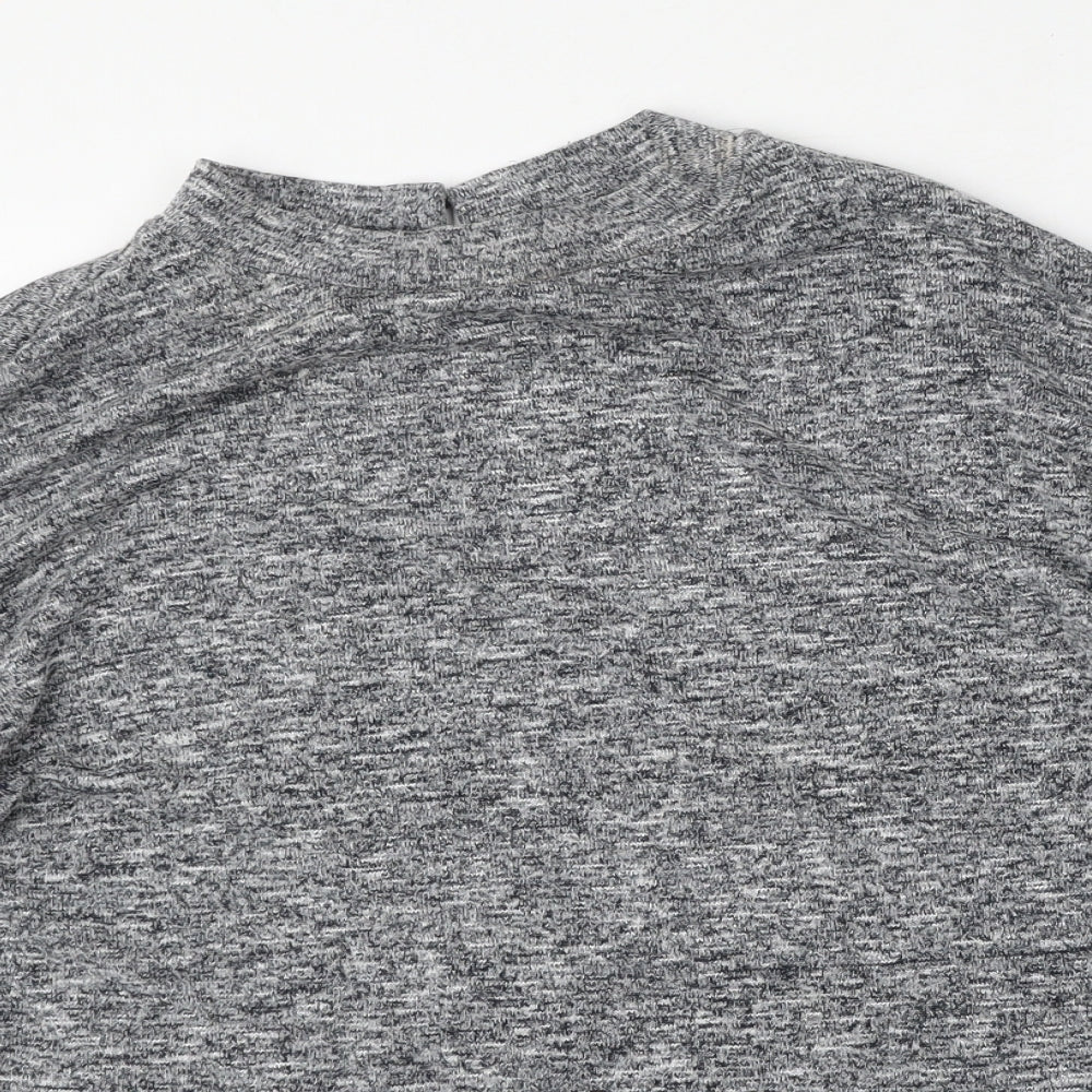 F&F Womens Grey Round Neck  Polyester Pullover Jumper Size 16