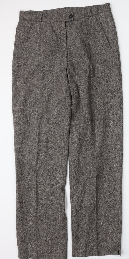 Preworn Womens Brown  Polyester Trousers  Size 30 L30 in Regular Button