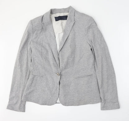 New Look Womens Grey  Cotton Jacket Blazer Size L