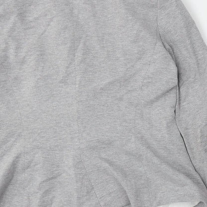 New Look Womens Grey  Cotton Jacket Blazer Size L