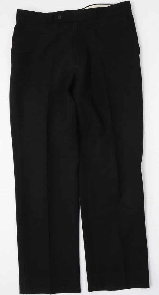 George Womens Black  Polyester Trousers  Size 34 L29 in Regular Button
