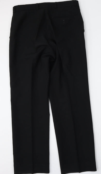 George Womens Black  Polyester Trousers  Size 34 L29 in Regular Button