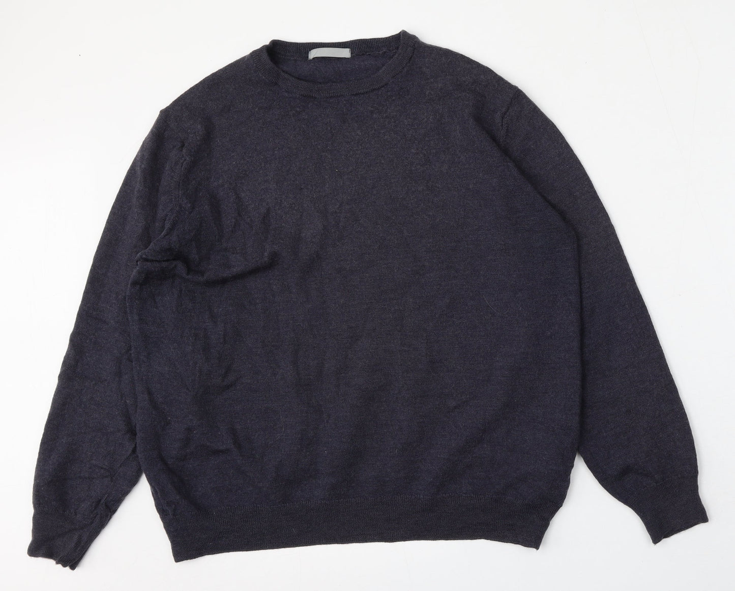 Preworn Mens Blue Round Neck  Polyester Pullover Jumper Size L