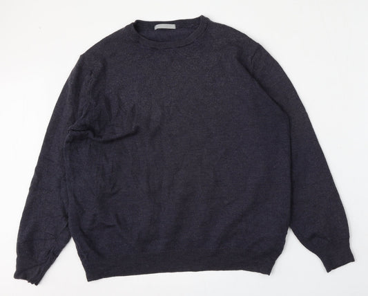 Preworn Mens Blue Round Neck  Polyester Pullover Jumper Size L