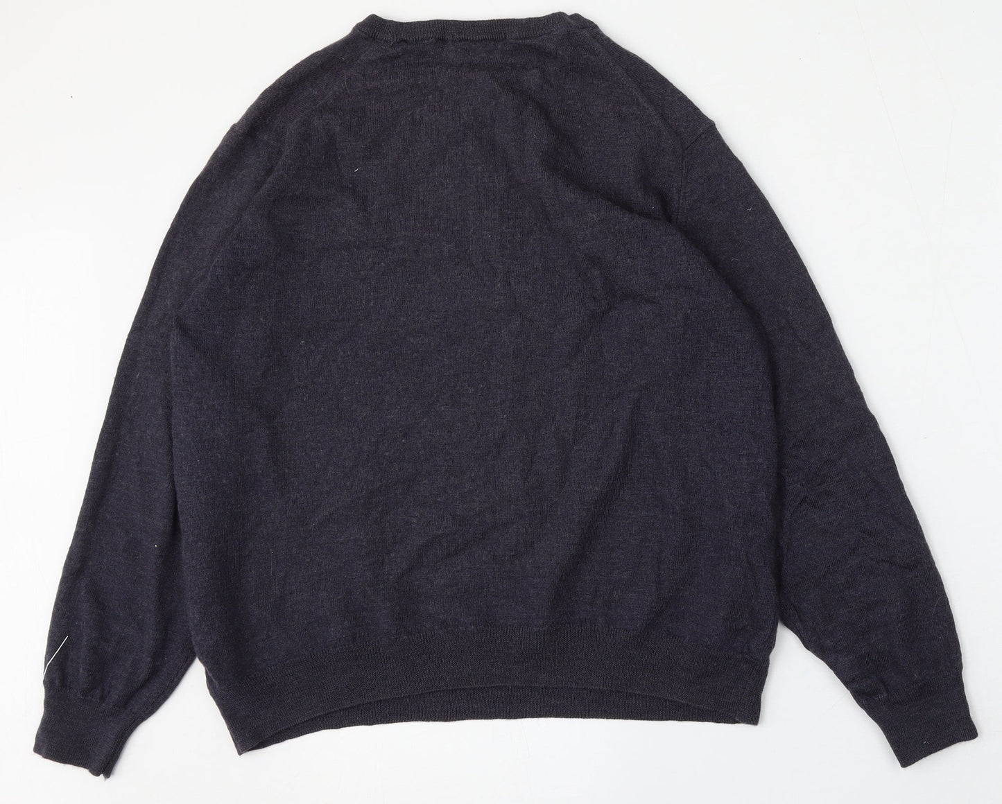 Preworn Mens Blue Round Neck  Polyester Pullover Jumper Size L