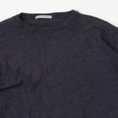 Preworn Mens Blue Round Neck  Polyester Pullover Jumper Size L