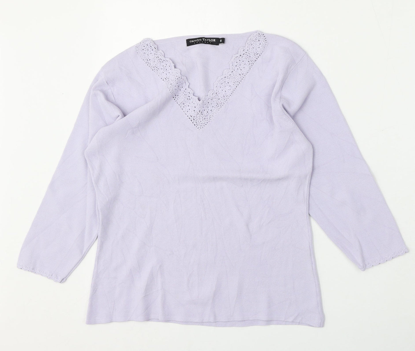 Womens UK Size S Carolyn Taylor Purple Pullover Jumper