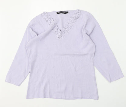 Womens UK Size S Carolyn Taylor Purple Pullover Jumper