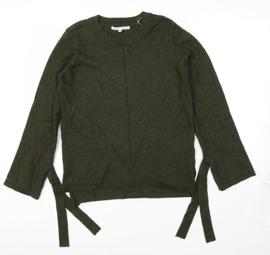 love knitwear Womens Green Round Neck  Viscose Pullover Jumper Size 14