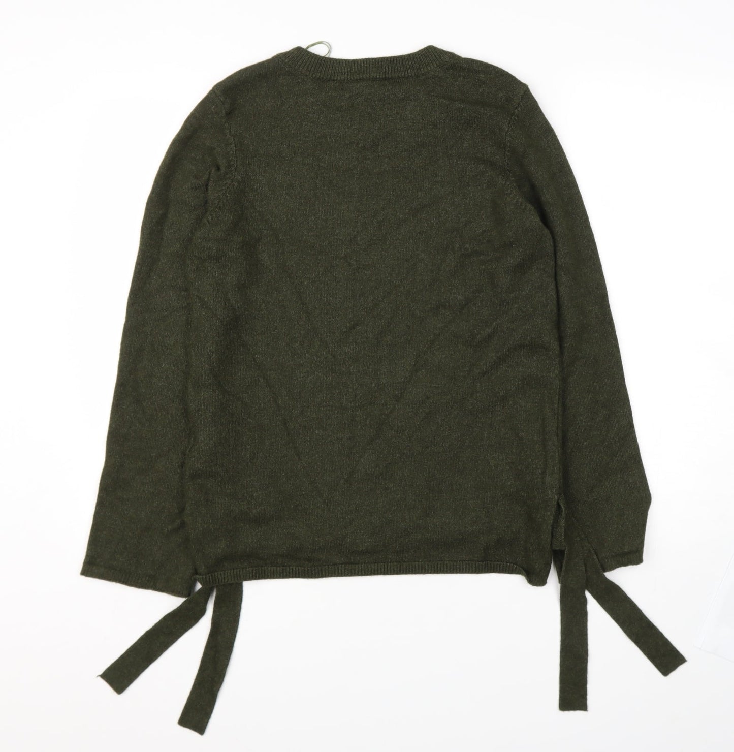 love knitwear Womens Green Round Neck  Viscose Pullover Jumper Size 14