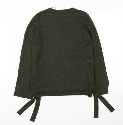 love knitwear Womens Green Round Neck  Viscose Pullover Jumper Size 14