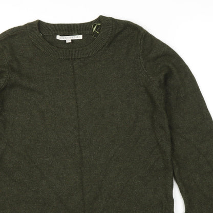 love knitwear Womens Green Round Neck  Viscose Pullover Jumper Size 14