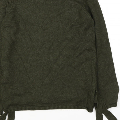 love knitwear Womens Green Round Neck  Viscose Pullover Jumper Size 14