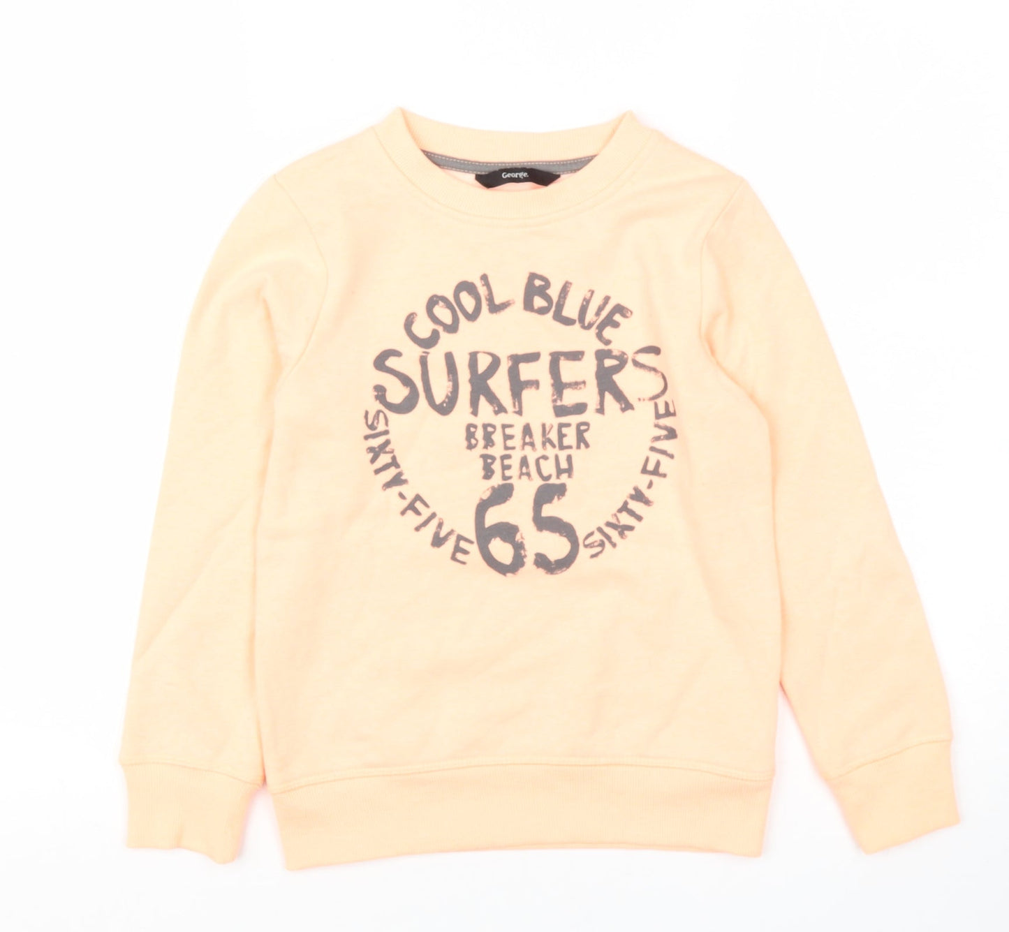 George Girls Orange  Cotton Pullover Sweatshirt Size 7-8 Years   - Surf