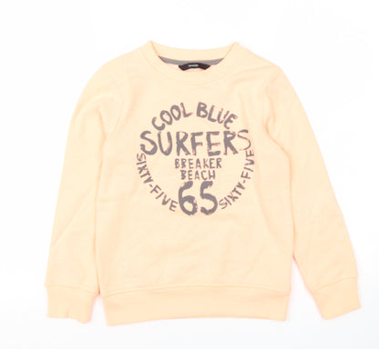 George Girls Orange  Cotton Pullover Sweatshirt Size 7-8 Years   - Surf