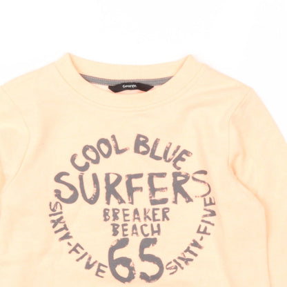George Girls Orange  Cotton Pullover Sweatshirt Size 7-8 Years   - Surf