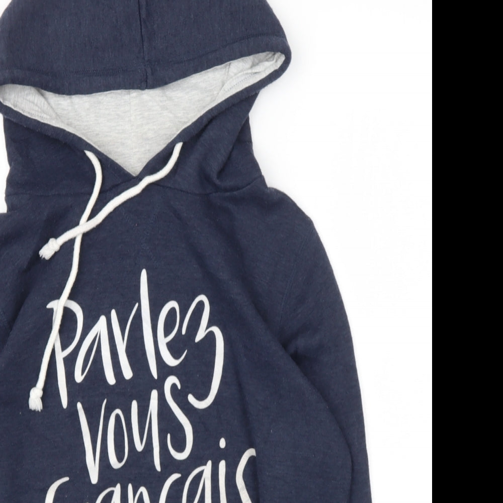 Cotton On Body Womens Blue  Polyester Pullover Hoodie Size 12   - French Slogan
