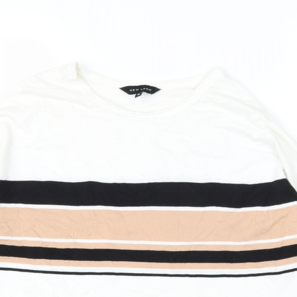 Womens UK Size 10 New Look White Basic T-Shirt