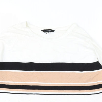 Womens UK Size 10 New Look White Basic T-Shirt