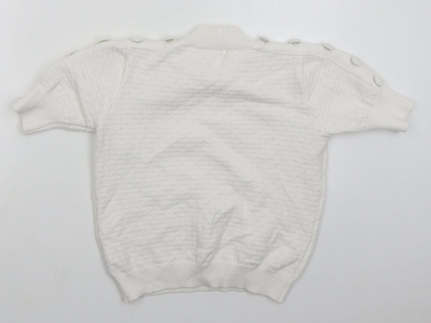 Exquiss's Womens White Mock Neck  Viscose Pullover Jumper Size S