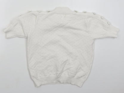 Exquiss's Womens White Mock Neck  Viscose Pullover Jumper Size S