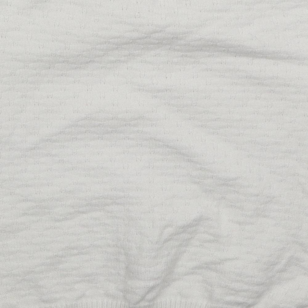 Exquiss's Womens White Mock Neck  Viscose Pullover Jumper Size S