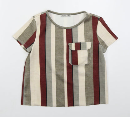 Womens UK Size S Zara Grey Basic T-Shirt