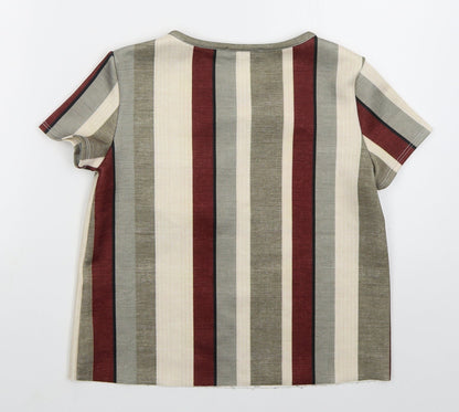 Womens UK Size S Zara Grey Basic T-Shirt