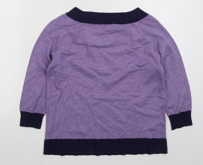 Womens UK Size 12 M&Co Purple Pullover Jumper