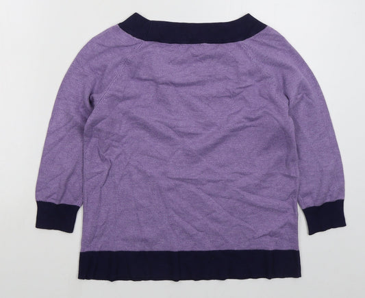 Womens UK Size 12 M&Co Purple Pullover Jumper