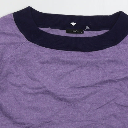 Womens UK Size 12 M&Co Purple Pullover Jumper