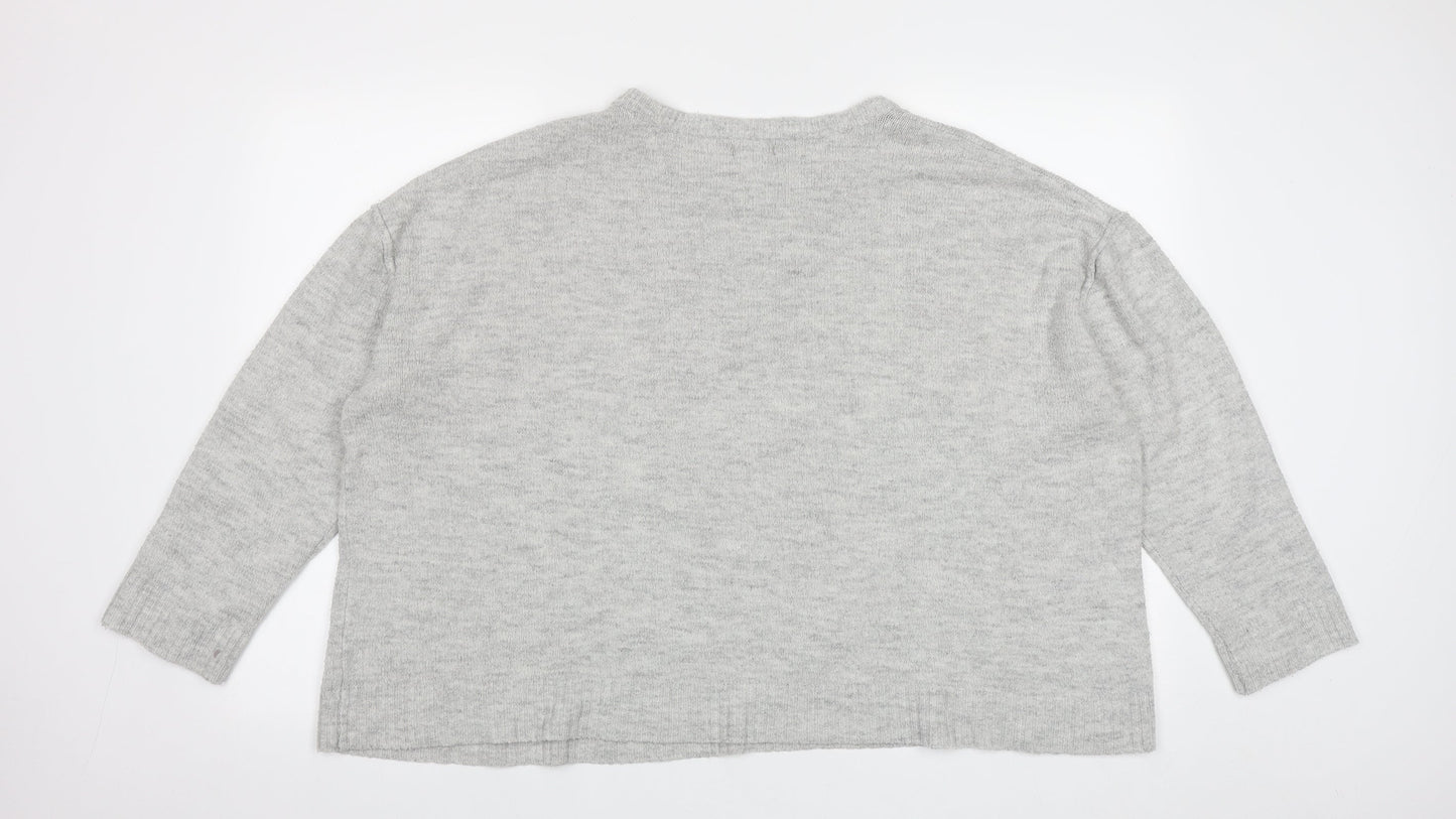 Primark Womens Grey Round Neck  Acrylic Pullover Jumper Size XL   - Size 18-20