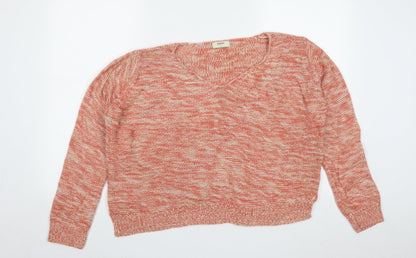 Womens UK Size L Papaya Orange Pullover Jumper