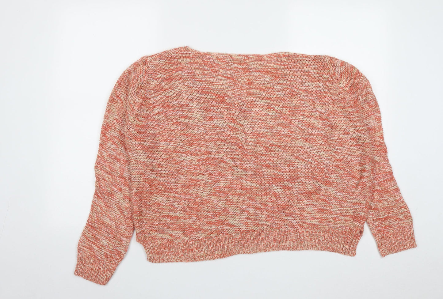 Womens UK Size L Papaya Orange Pullover Jumper