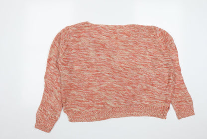 Womens UK Size L Papaya Orange Pullover Jumper