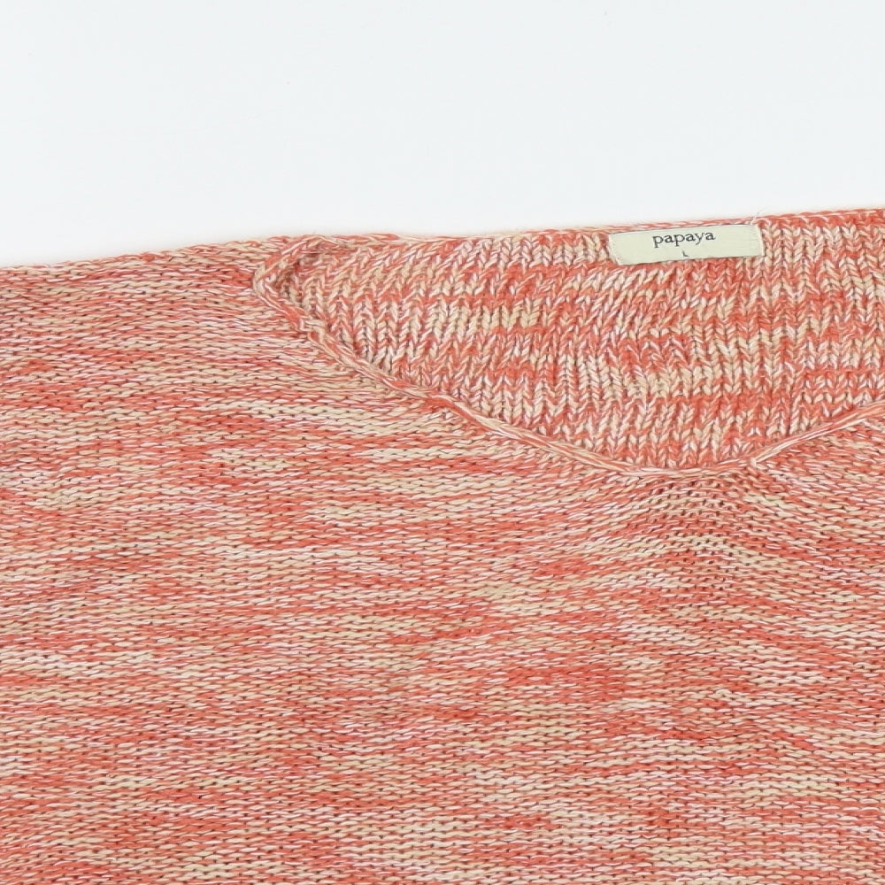 Womens UK Size L Papaya Orange Pullover Jumper